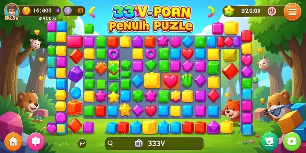 Tampilan menarik dari gameplay Puzzle 333V dengan berbagai tantangan.