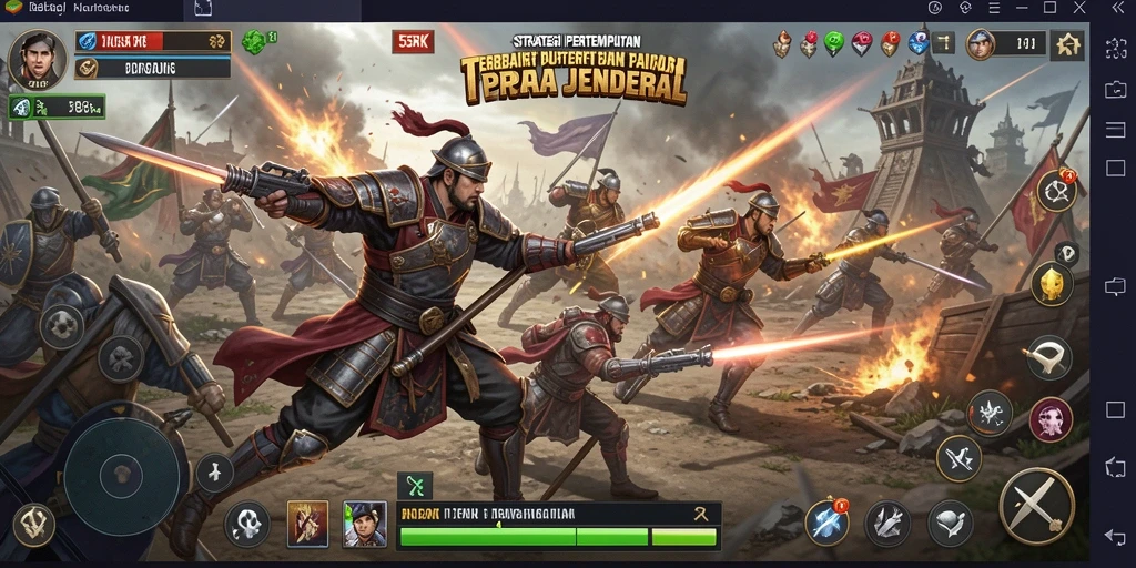 Gameplay 55RK menampilkan pertempuran strategis seru dan mendebarkan.
