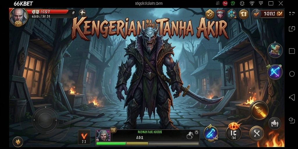 Screenshot menampilkan aksi menegangkan di dalam dunia horor 66KBET.