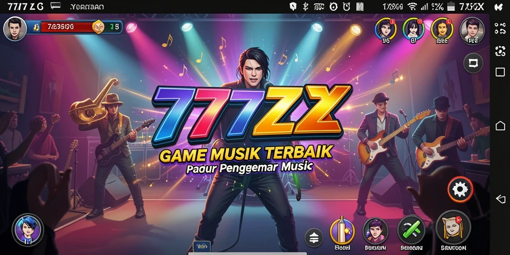 Screenshot gameplay 777ZX menunjukkan pengguna menikmati permainan musik interaktif.