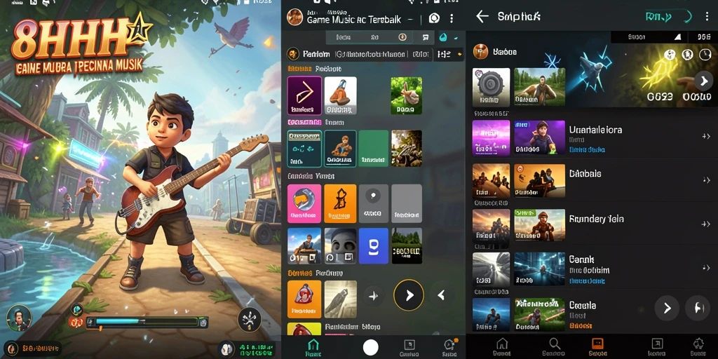 Tampilan screenshot utama 8HHH menunjukkan pemain menikmati gameplay musik yang interaktif.