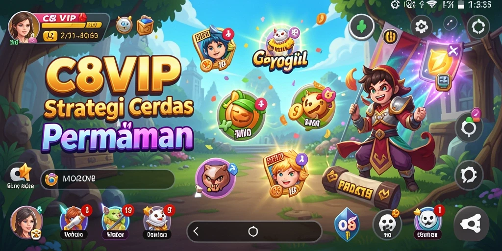 Screenshot utama C8VIP yang menunjukkan pertempuran strategi yang intens.