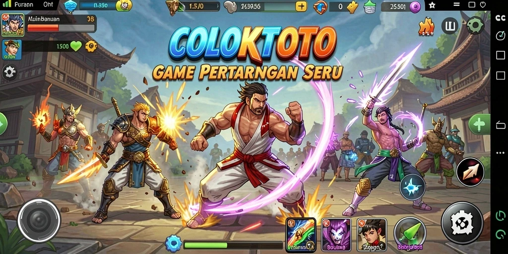 Tangkapan layar menunjukkan aksi pertarungan epik dalam COLOKTOTO.