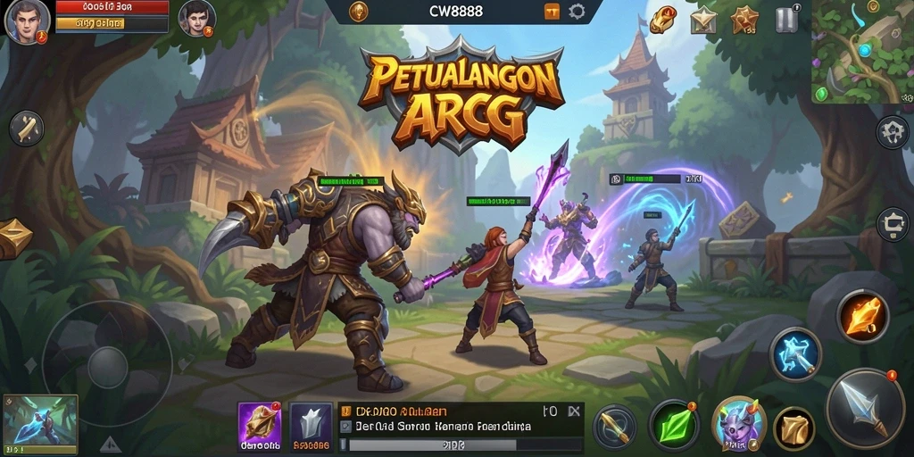 Screenshot gameplay CW8888 yang menggambarkan pertempuran ARPG yang intens.