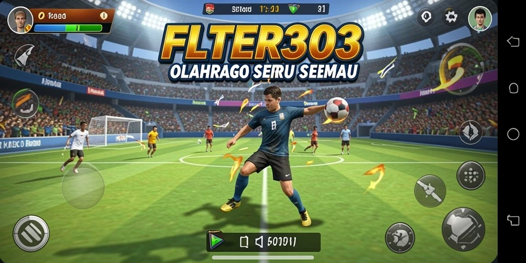 Screenshot utama FILTER303 menampilkan pengalaman bermain olahraga yang seru.