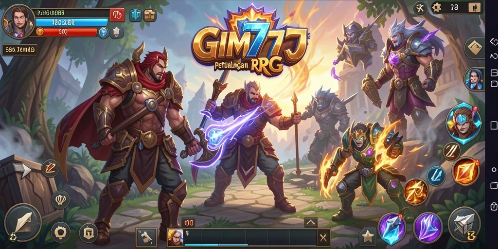 Tampilan gameplay GIM777 dengan pertarungan seru di dunia RPG yang luas.