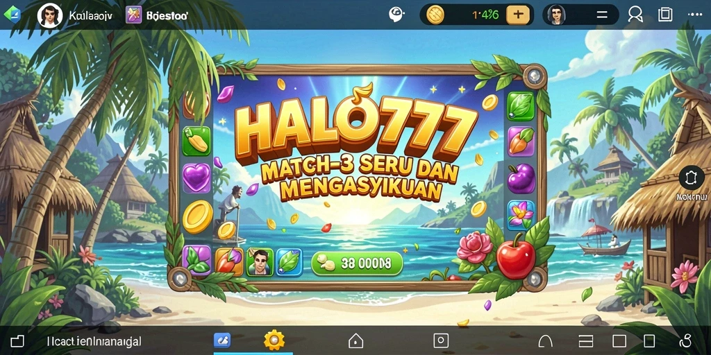 Tampilan gameplay seru di HALO777, cocok untuk pencinta Match-3.