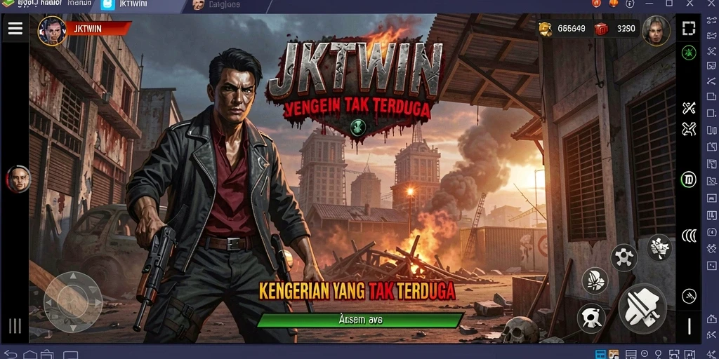 Screenshot menampilkan aksi menegangkan dalam JKTWIN saat menghadapi hantu.
