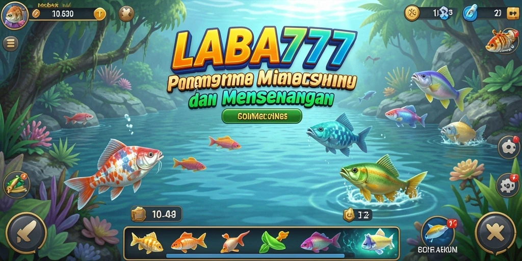 Screenshot utama LABA777 yang menunjukkan gameplay seru memancing di laut.