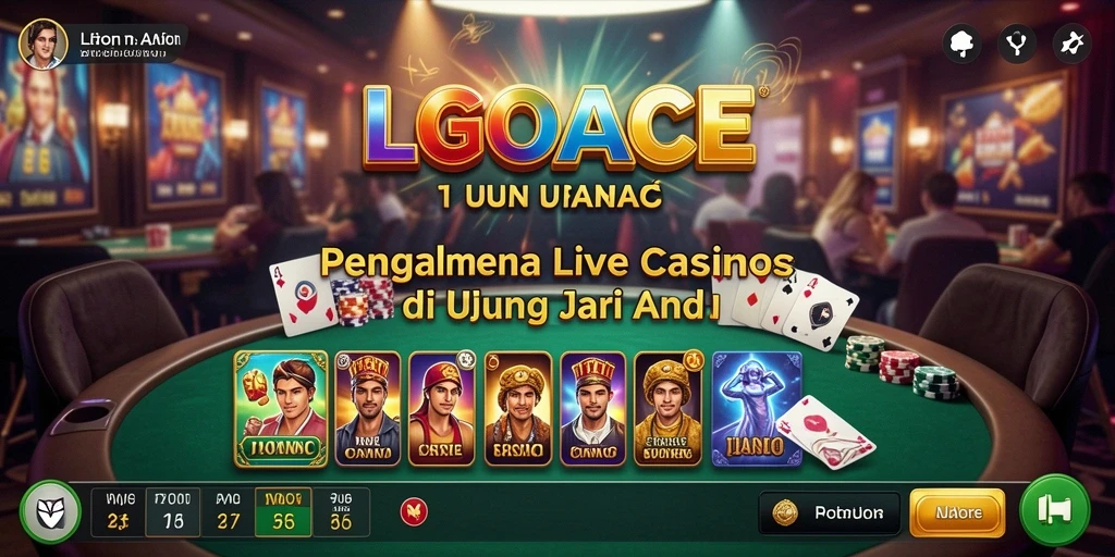 Gameplay LGOACE yang mendebarkan dengan dealer langsung dan suasana kasino.
