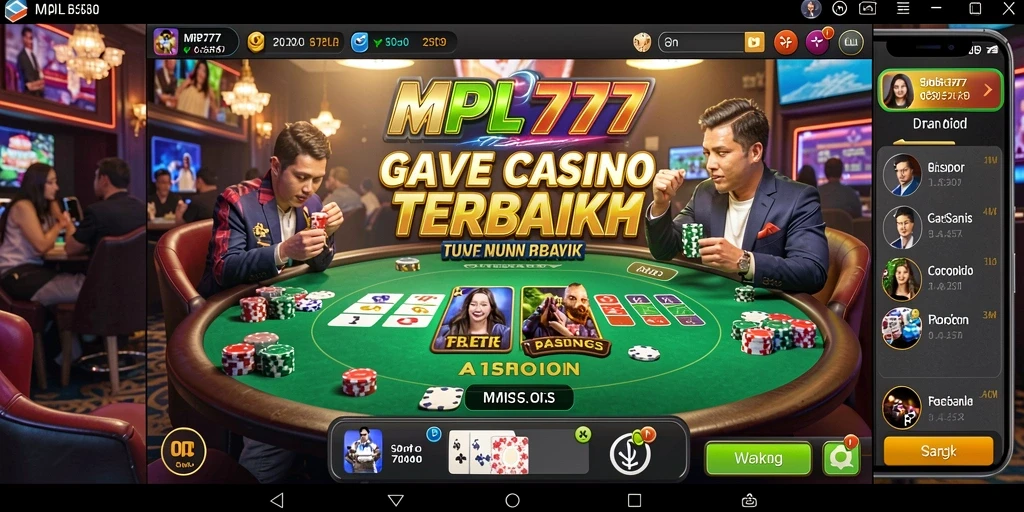 Screenshot MPL777 menunjukkan dealer langsung yang memandu permainan Live Casino dengan antusiasme.