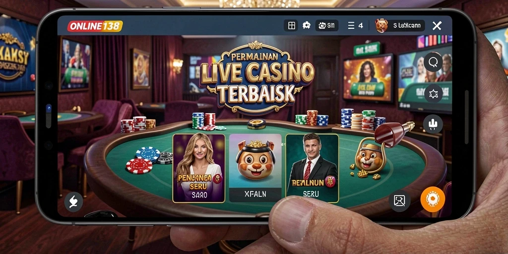 Screenshot utama <strong>ONLINE138</strong> menampilkan dealer langsung dan permainan yang mendebarkan.