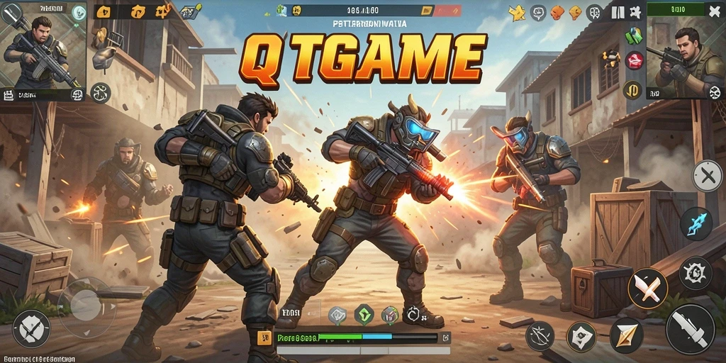 Gameplay QTGAME yang seru dalam Battle Royale.