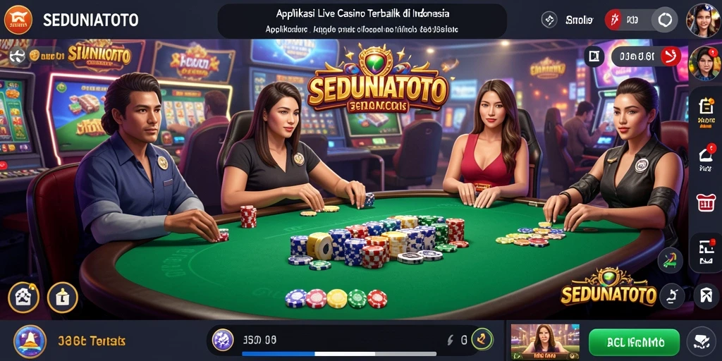 Screenshot gameplay SEDUNIATOTO menampilkan dealer langsung dalam aksi.