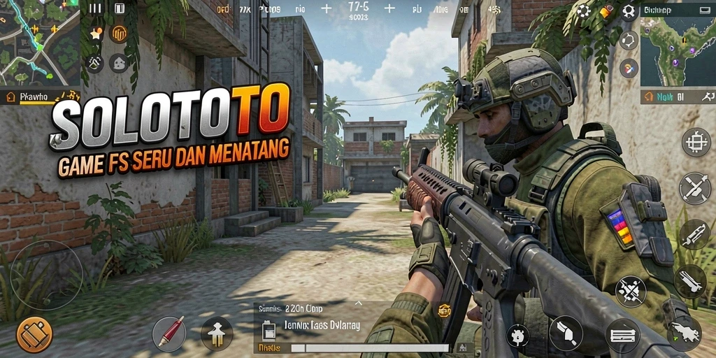 Gameplay SOLOTOTO yang intens dan mendebarkan dalam pertempuran FPS.