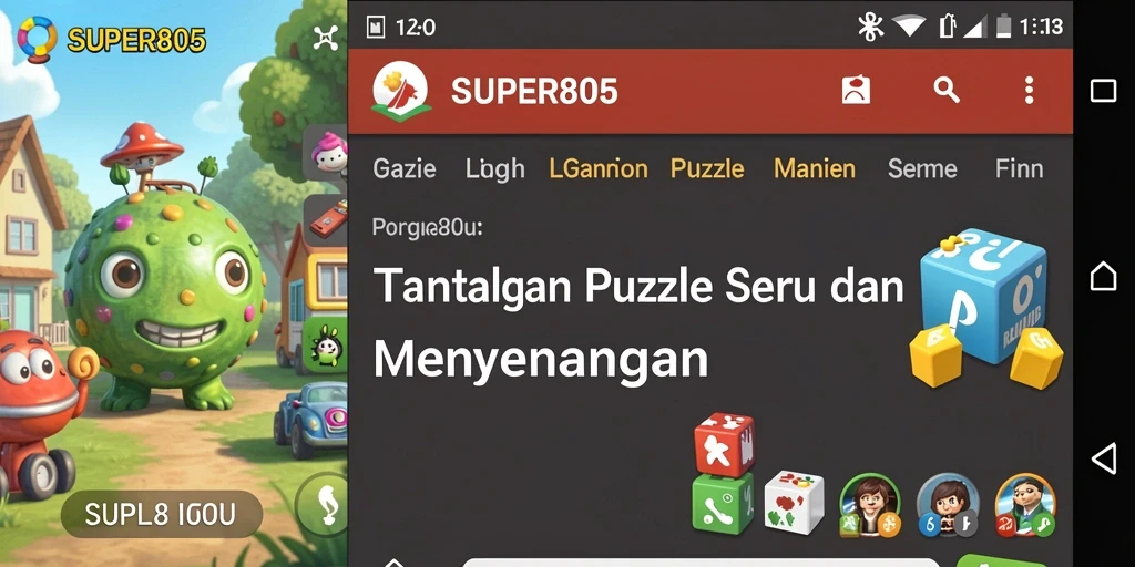 Tangkapan layar gameplay <strong>SUPER805</strong> menunjukkan tantangan puzzle yang menarik dan berwarna-warni.