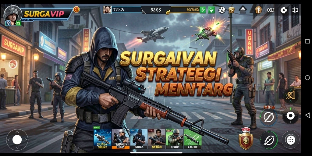 Tampilan gameplay menarik dari SURGAVIP di layar smartphone.