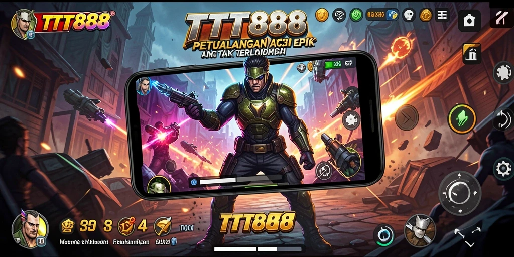 Screenshot utama TTT888 menampilkan aksi laga yang mendebarkan dan grafis menawan.