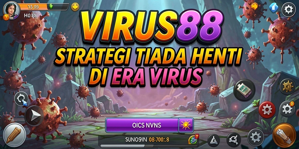 Tampilan gameplay mendebarkan di <strong>VIRUS88</strong>, pertempuran strategi melawan virus.