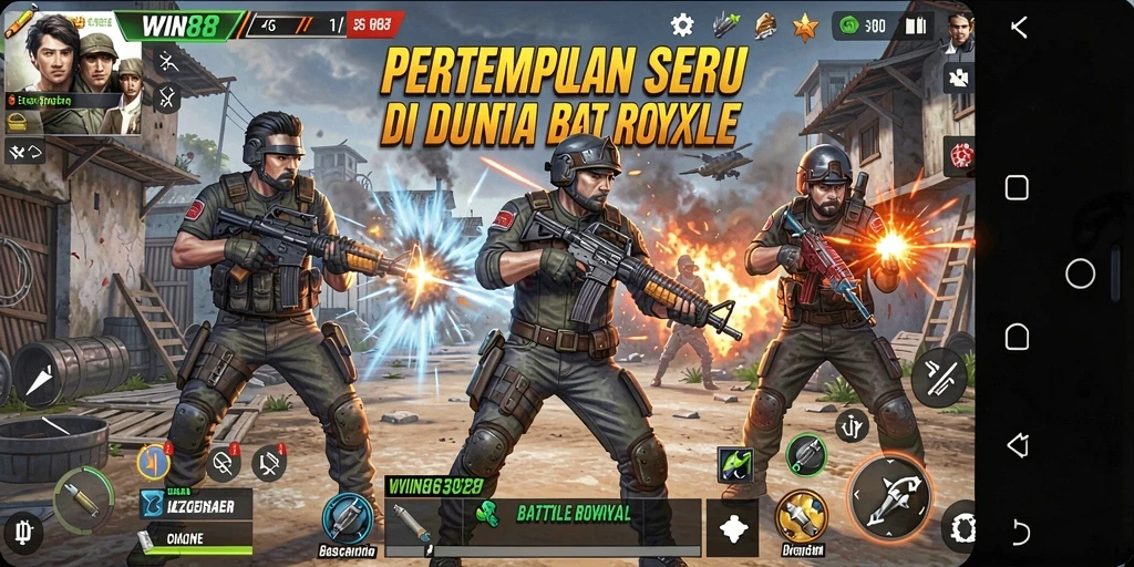 Tampilan seru dari gameplay Battle Royale di WIN88.