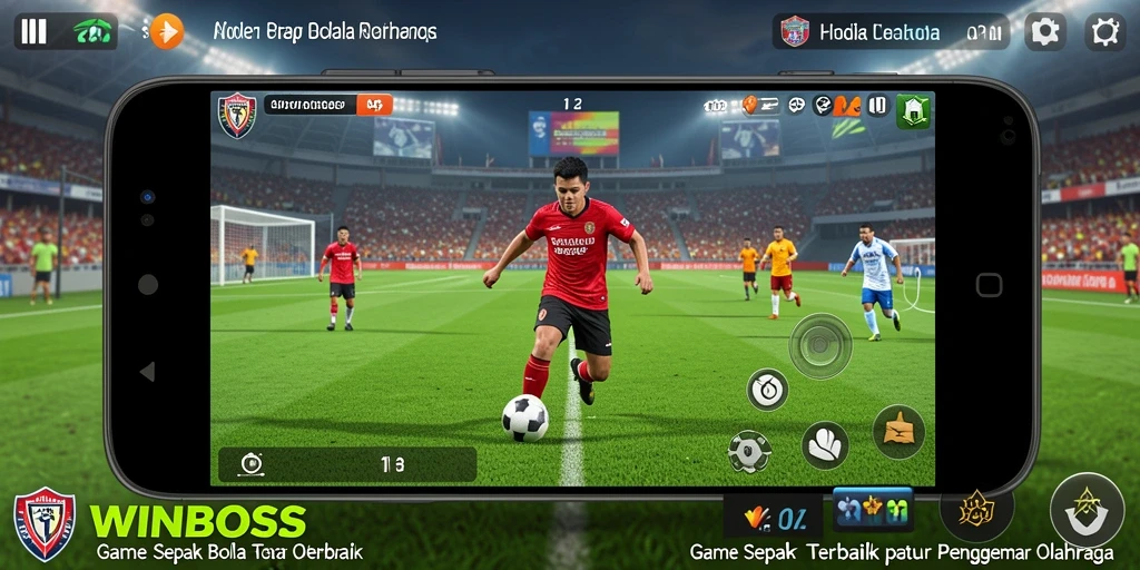 Tampilan gameplay WINBOSS yang mendebarkan dan menegangkan saat pertandingan sepak bola.